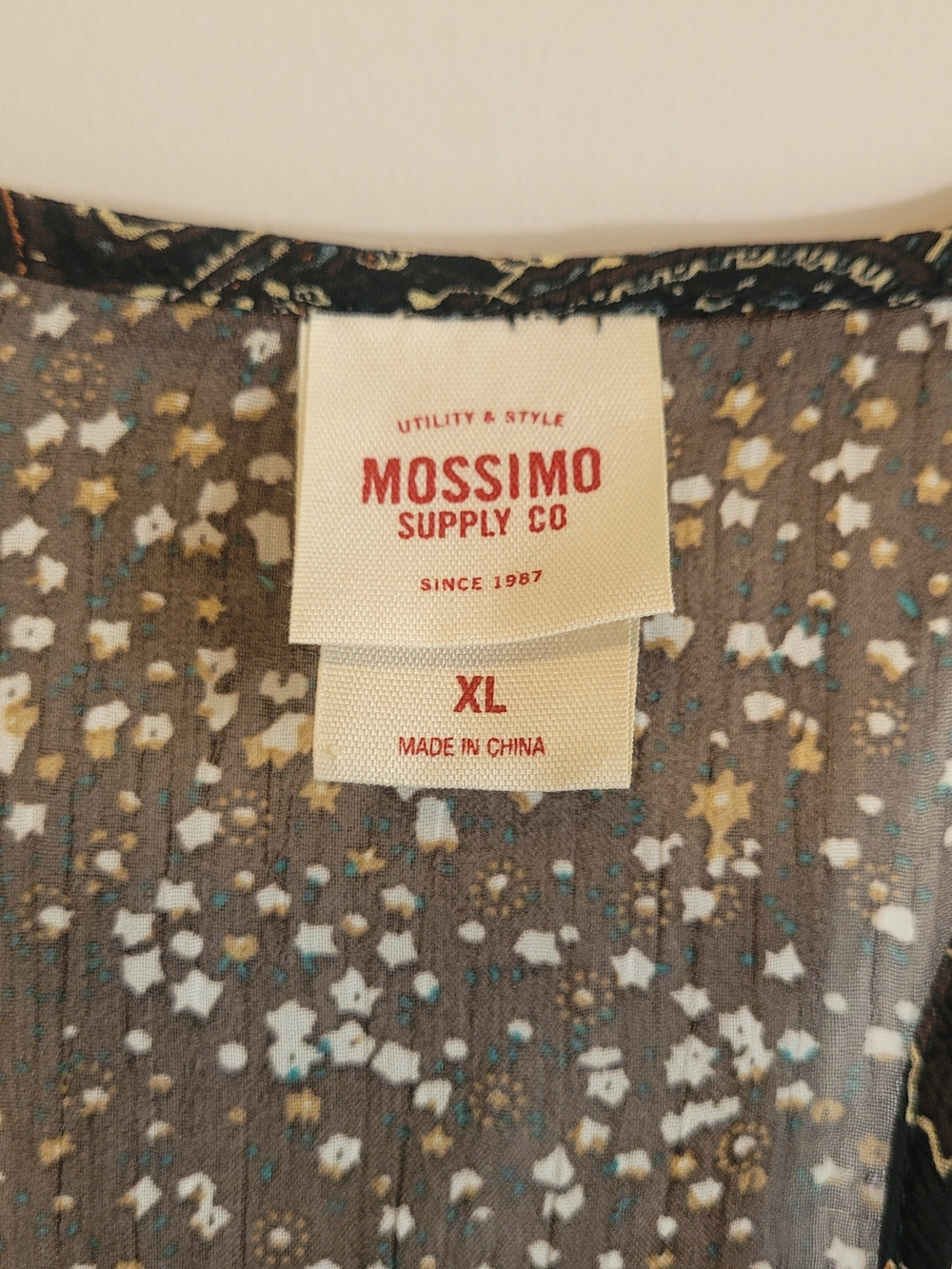 Mossimo Sheer Racerback Tank Boho Print Brown XL - Picture 6 of 7